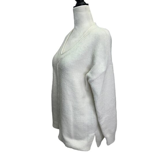 Max Studio Off White V-Neck Boxy Fit Pullover Sweater Size XS/S - Picture 5 of 9
